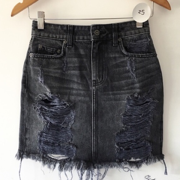 Carmar Dresses & Skirts - High waisted carmar denim distressed jean skirt